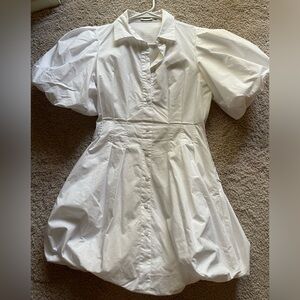 Simkhai Cleo White Puff Sleeve Bubble Dress